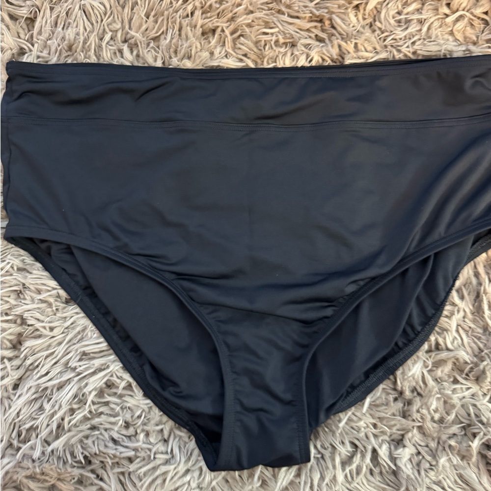 Excellent Condition women’s Land’s End high waisted bikini bottom black size 16